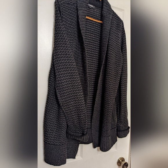 Indigo Blue/Purple & Black Loose Knit Cardigan, Large - Picture 6 of 8